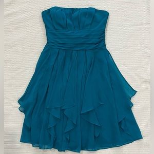 David’s Bridal Short Teal Bridesmaid Dress